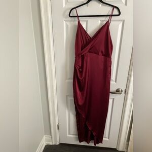 NWT Pretty Little Thing Burgundy Wrap Maxi Dress